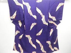 アンティーク　裂取りに花模様着物